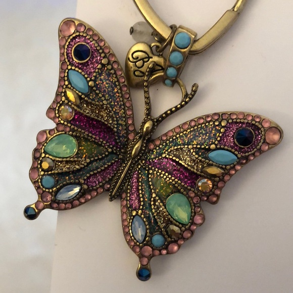 Betsey Johnson Burnished Gold Tone Butterfly Handbag Charm Key Fob Crystal NWT - Picture 16 of 16